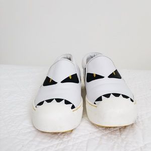 Fend slip on white calfskin sneaker